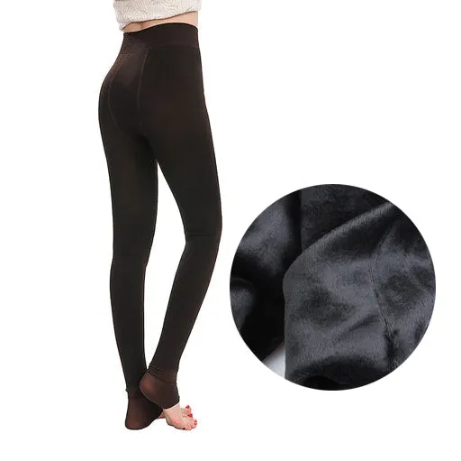 Womens Warm Fleece Lined Leggings Winter Hight Waist Tights Velvet Thermal Pants