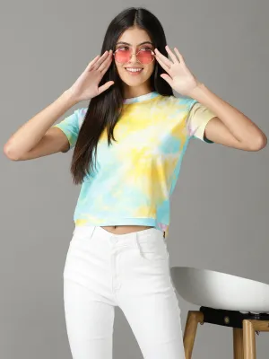 Women's Yellow Tie Dye Top